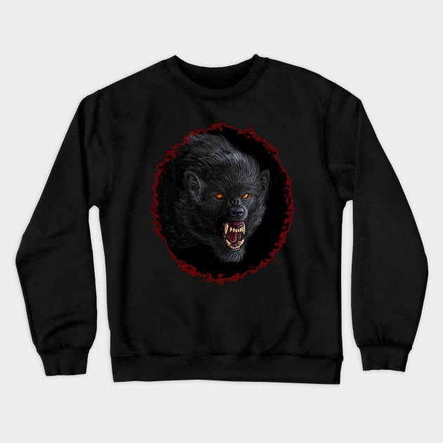 Carnivorous Lunar Activities Crewneck Sweatshirt by Viergacht